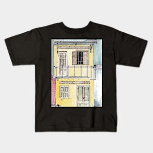 Tinyhouse Saigon Vietnam Watercolor Illustration Kids T-Shirt